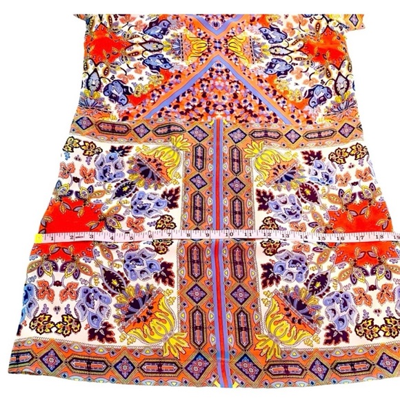 Lulu’s Sangria Coral Multicolor Tile Print Shift Dress, Size Small - Picture 10 of 14